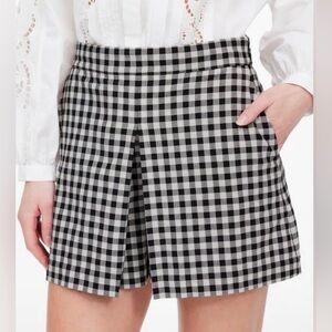 🆕Madewell Black and White Gingham Mini Skort 0🆕